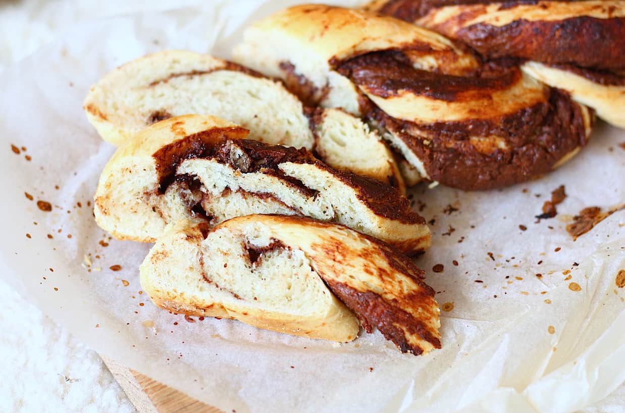 Gevlochten Nutellabrood