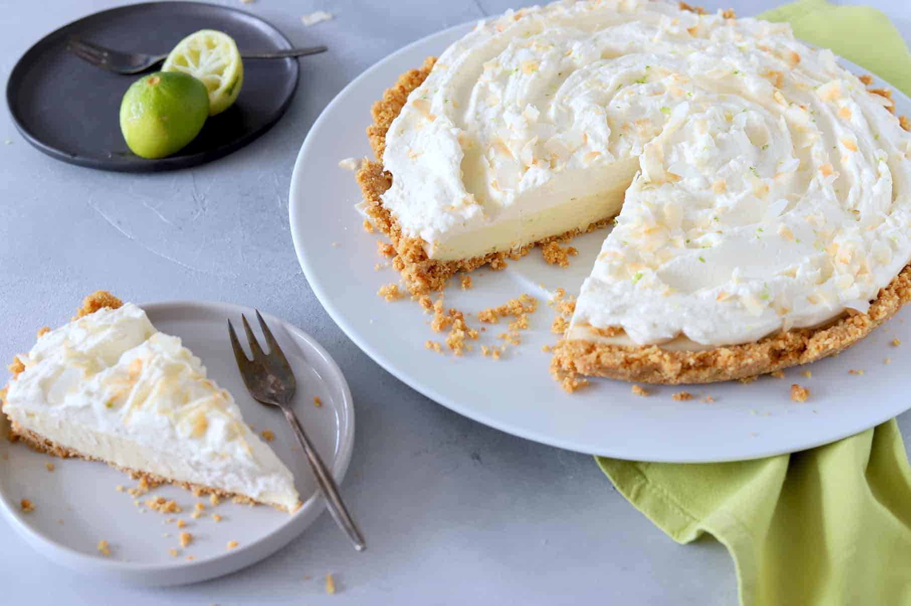 No-bake kokos limoentaart