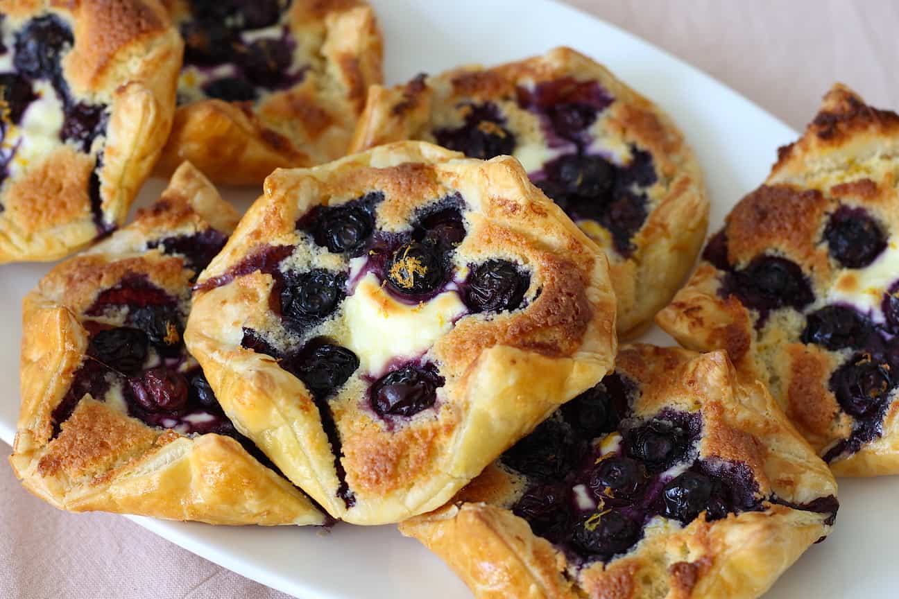Blueberry cheesecake flapjes met frangipane