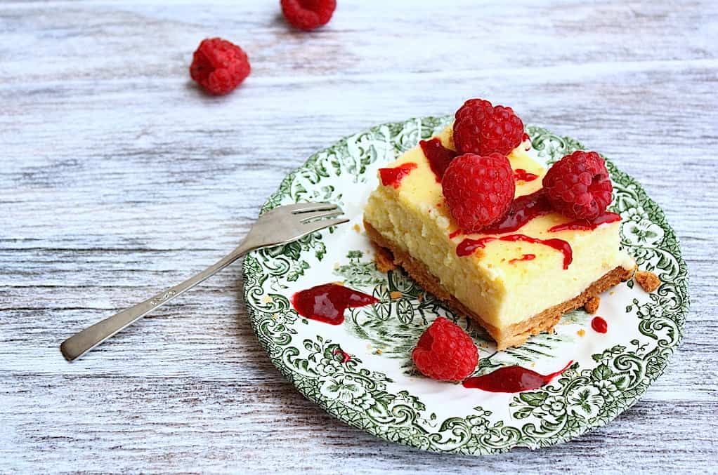 Cheesecake met frambozen