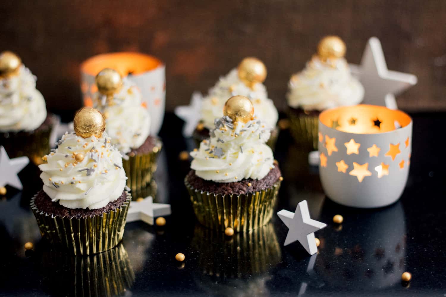 Feestelijke brownie cupcakes