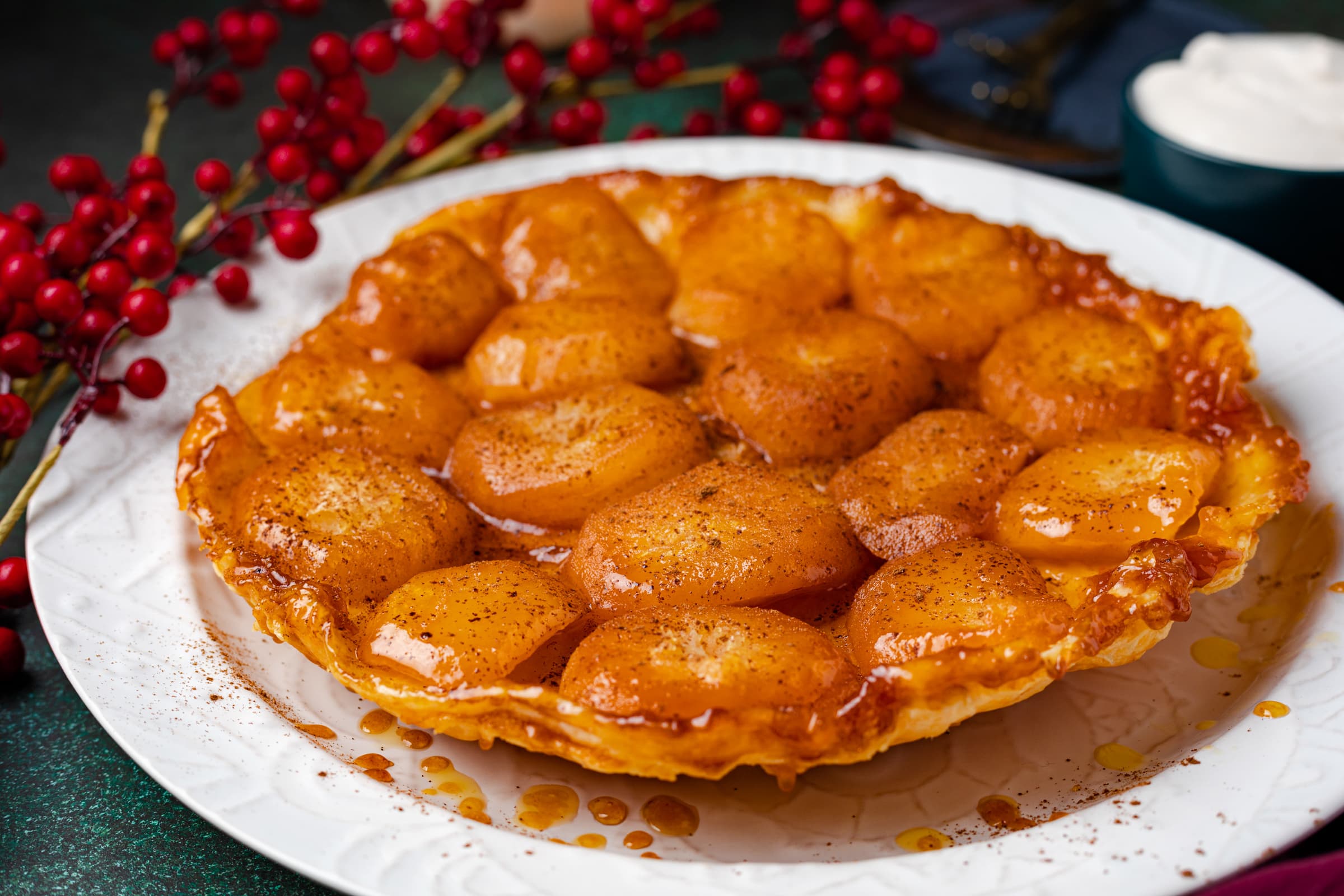 Tarte tatin met een snufje kaneel en room